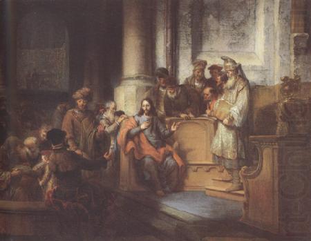 Christ teaching in the Synagogue at Nazareth (mk33), Gerbrand van den Eeckhout